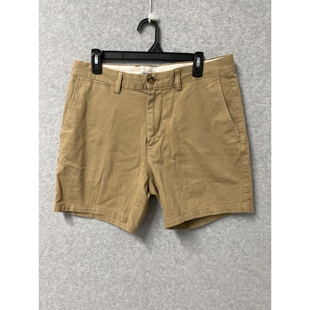 Old Navy Chino Shorts Mens 33 Khaki Slim Fit‎ Ultimate Flat Front High Rise